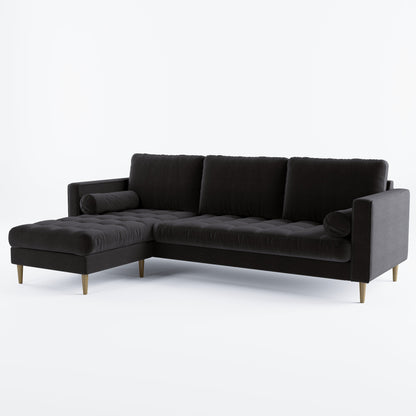 Palo Sofa T | L-Shaped Sectional with Chaise (8.25 feet length) | Tufted