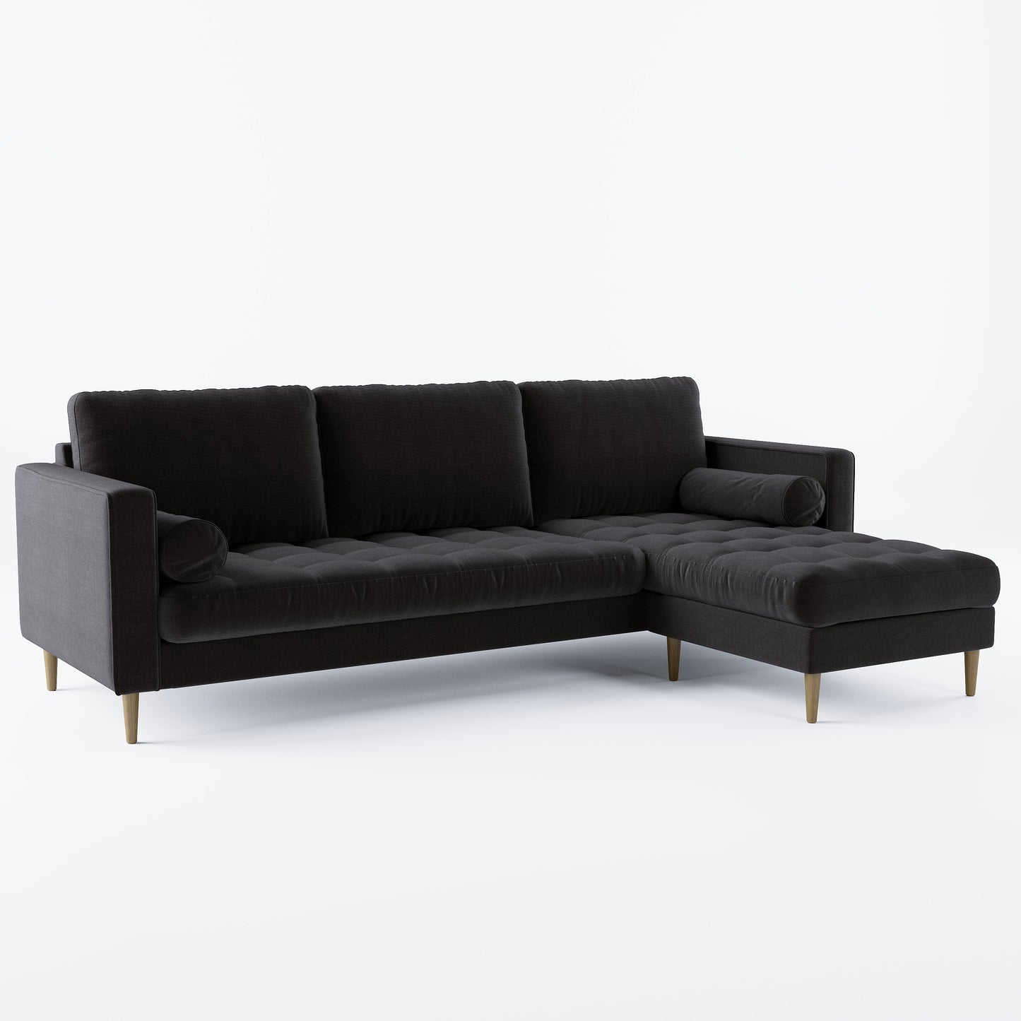 Palo Sofa T | L-Shaped Sectional with Chaise (8.25 feet length) | Tufted