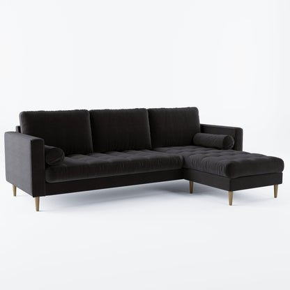 Palo Sofa T | L-Shaped Sectional with Chaise (8.25 feet length) | Tufted