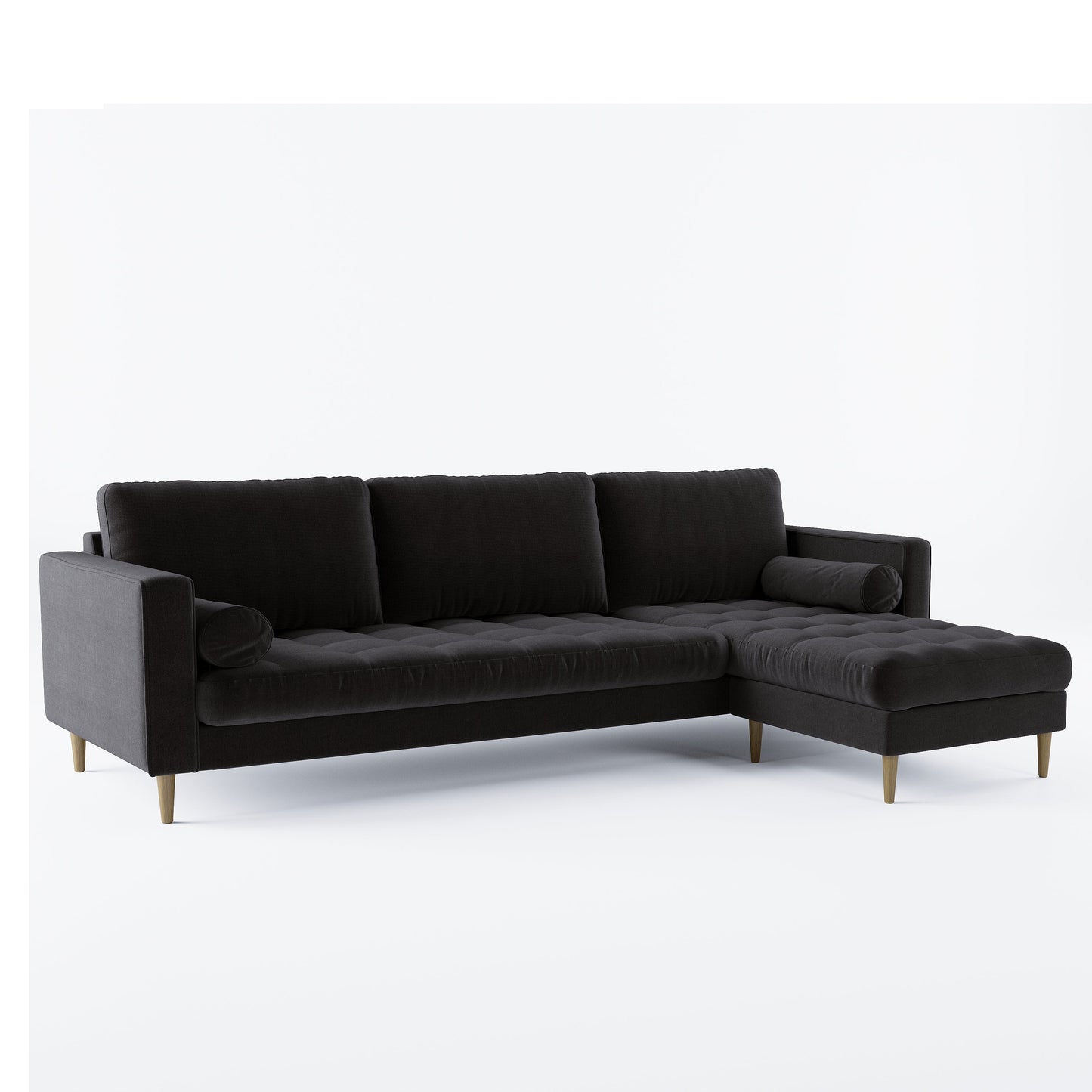 Palo Sofa T | L-Shaped Right Sectional with Chaise (8.25 feet length) | Tufted