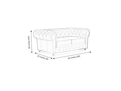 Chesterfield 2 Seater Fabric Sofa