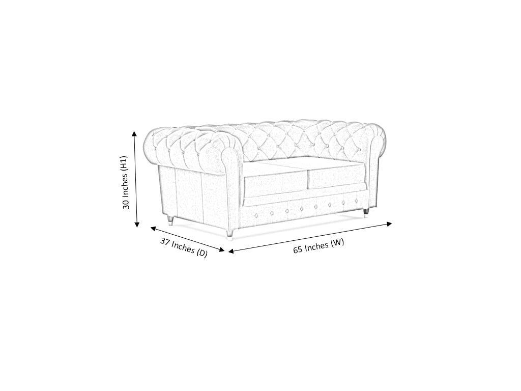 Chesterfield 2 Seater Artificial Leather Sofa
