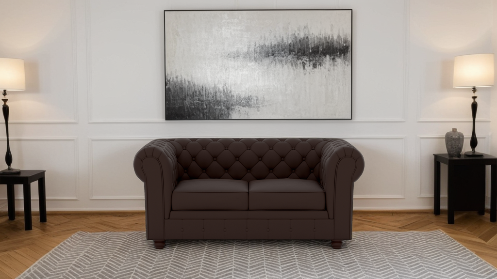 Chesterfield 2 Seater Leather Sofa