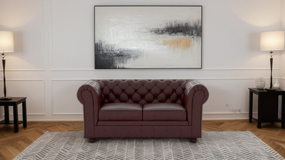 Chesterfield 2 Seater Artificial Leather Sofa