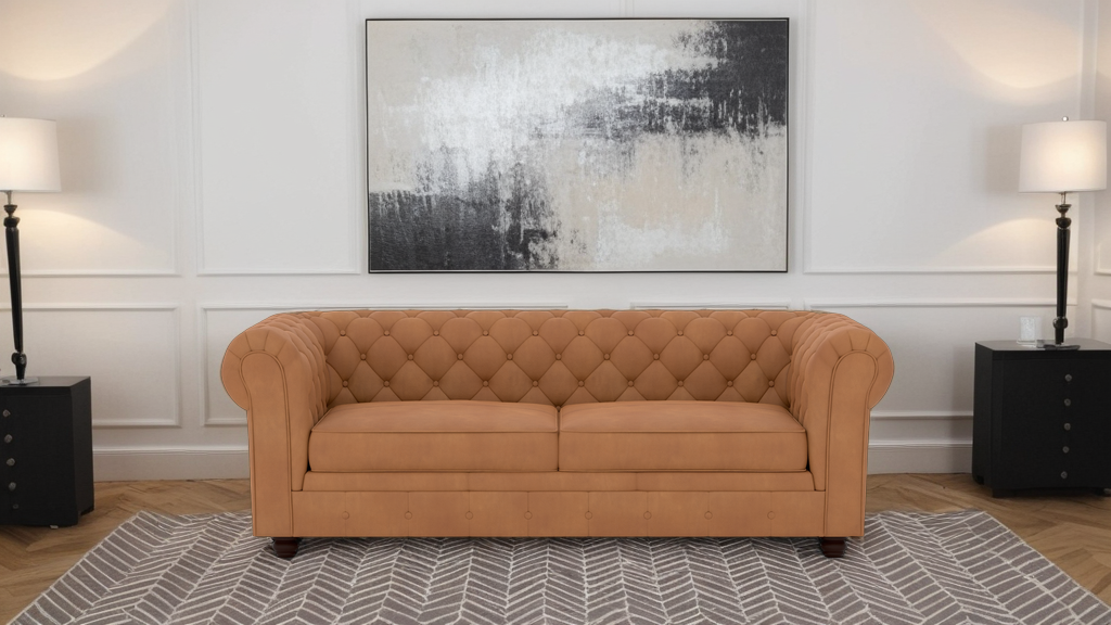 Chesterfield 3 Seater Leather Sofa