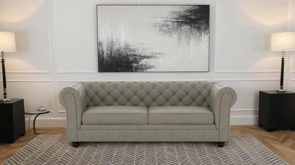 Chesterfield 3 Seater Artificial Leather Sofa