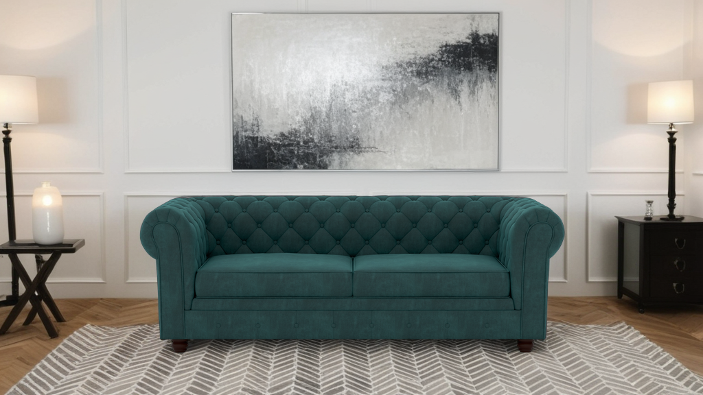 Chesterfield 3 Seater Fabric Sofa