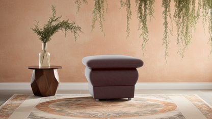 Chiffon Artificial Leather Ottoman