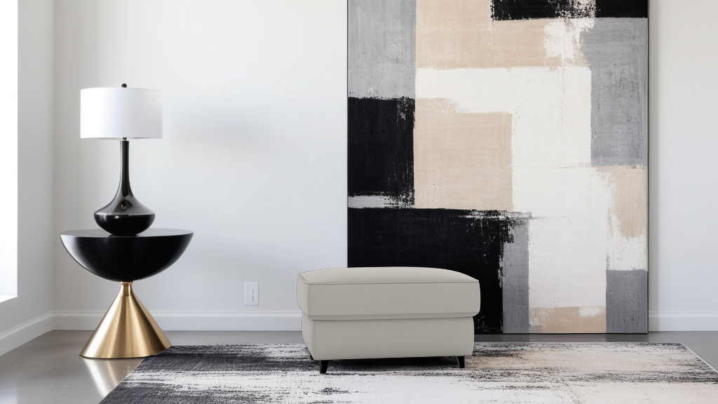 Churchill Leather Ottoman