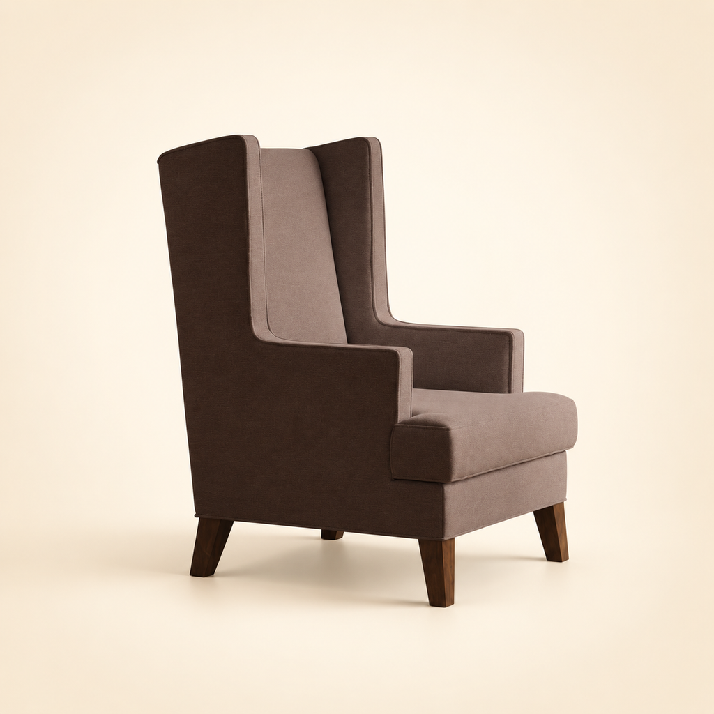 Claire Wingback Accent Chair – side view