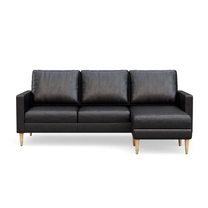 Lore Sofa | L-Shaped Right Sectional with Chaise | Italian Leather Sofa (7 feet)