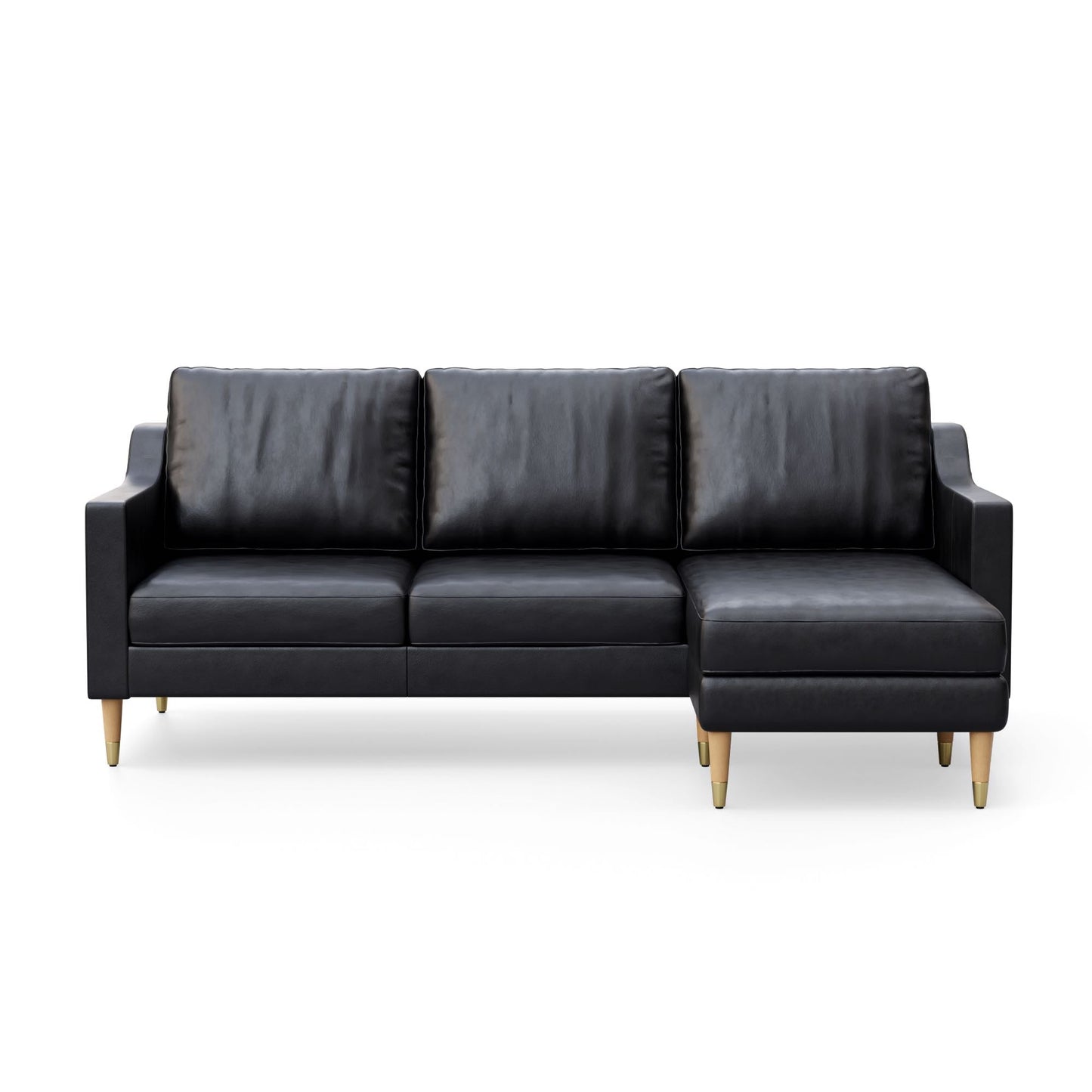 Lore Sofa | L-Shaped Right Sectional with Chaise | Italian Leather Sofa (7 feet)