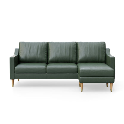 Lore Sofa | L-Shaped Right Sectional with Chaise | Italian Leather Sofa (7 feet)