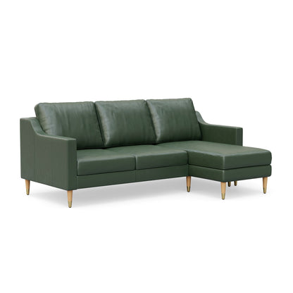 Lore Sofa | L-Shaped Right Sectional with Chaise | Italian Leather Sofa (7 feet)