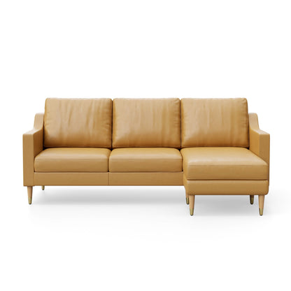 Lore Sofa | L-Shaped Right Sectional with Chaise | Italian Leather Sofa (7 feet)