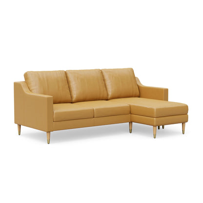 Lore Sofa | L-Shaped Sectional with Chaise | Italian Leather Sofa (7 feet)