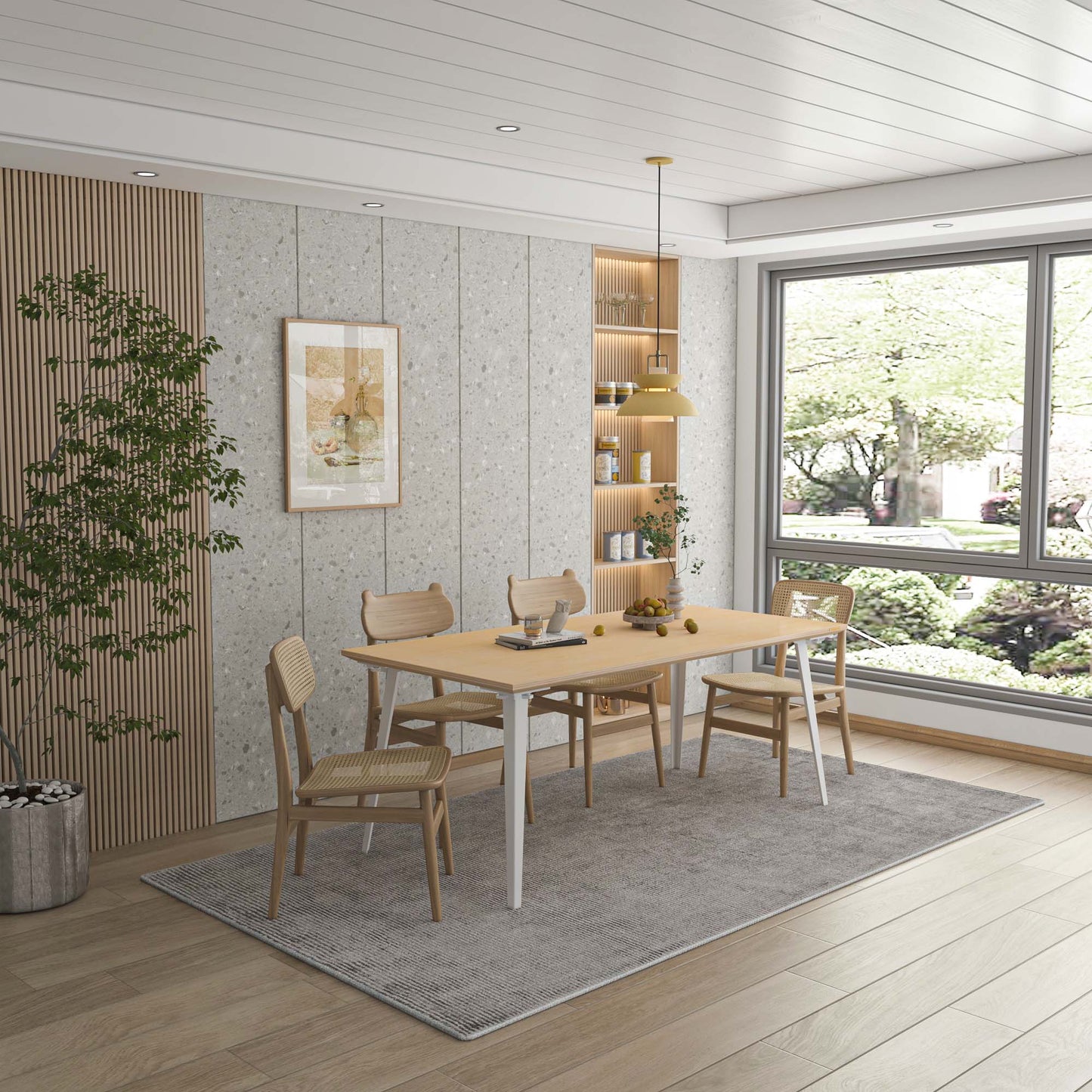 Serenity Dining Table XL (6x3 feet) - White Oak Veneer