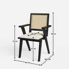 Stanley Black Luxury Dining Table Set with Flora Chair - 6 Seater/175 cm