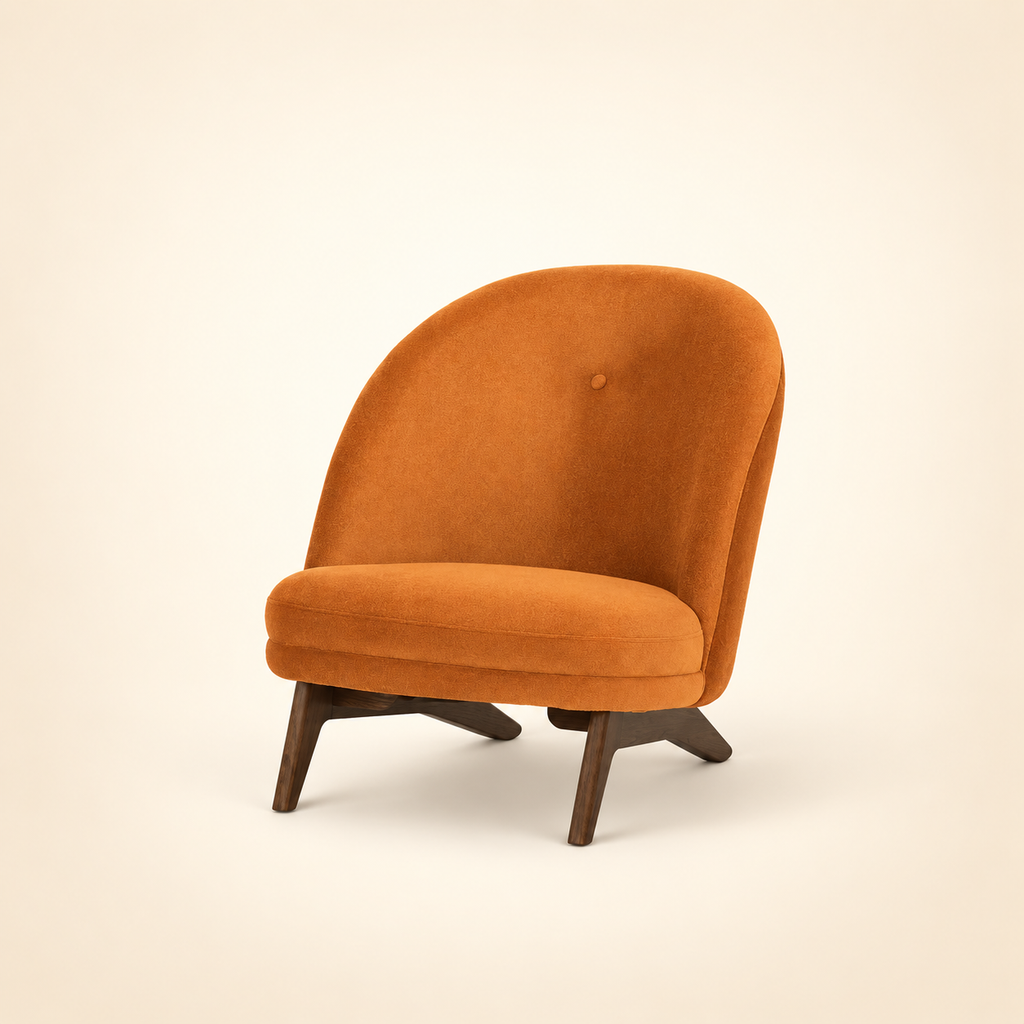 Dorset accent chair in cider orange velvet