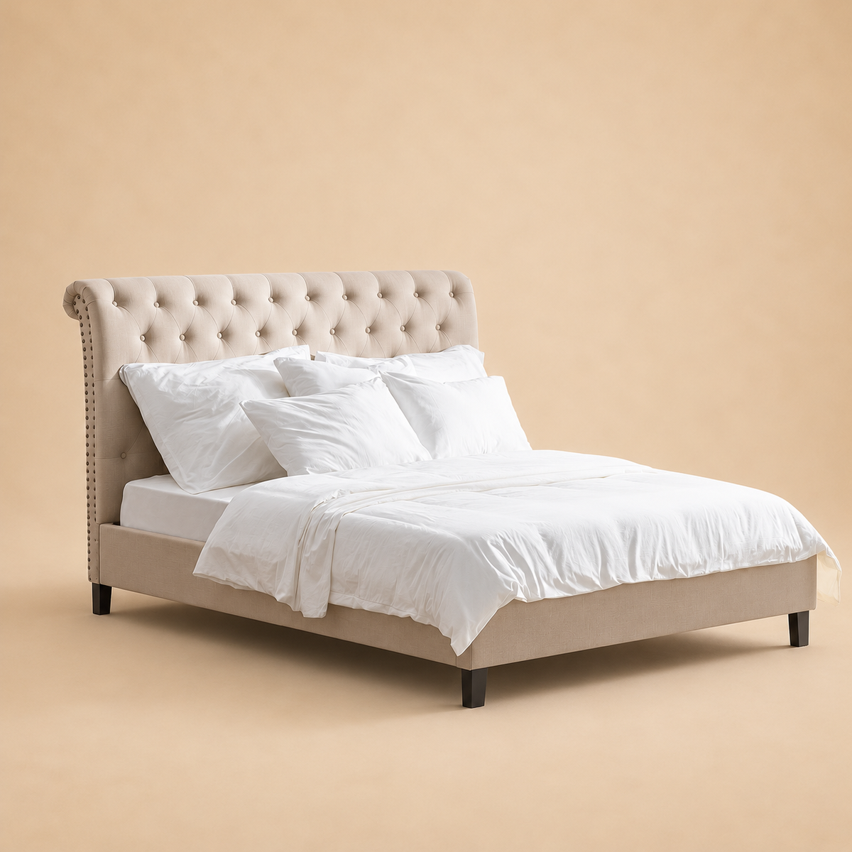 Riems Fully Upholstered Bed without Storage