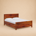 Camino Storage Bed - Sheesham — warm beige studio view