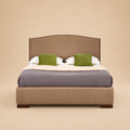 Bianca Fully Upholstered Bed without Storage — warm beige studio view