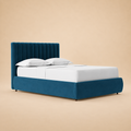 Porlock Fully Upholstered Bed without Storage — warm beige studio view
