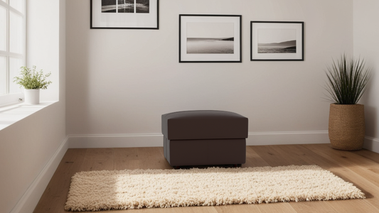 Storage Footstool Leather Ottoman