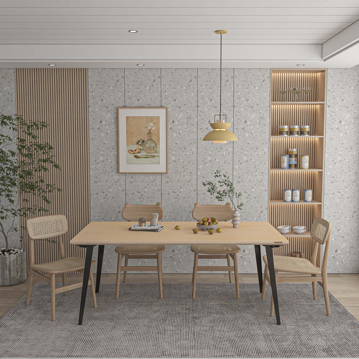 Serenity Dining Table XL (6x3 feet) - White Oak Veneer