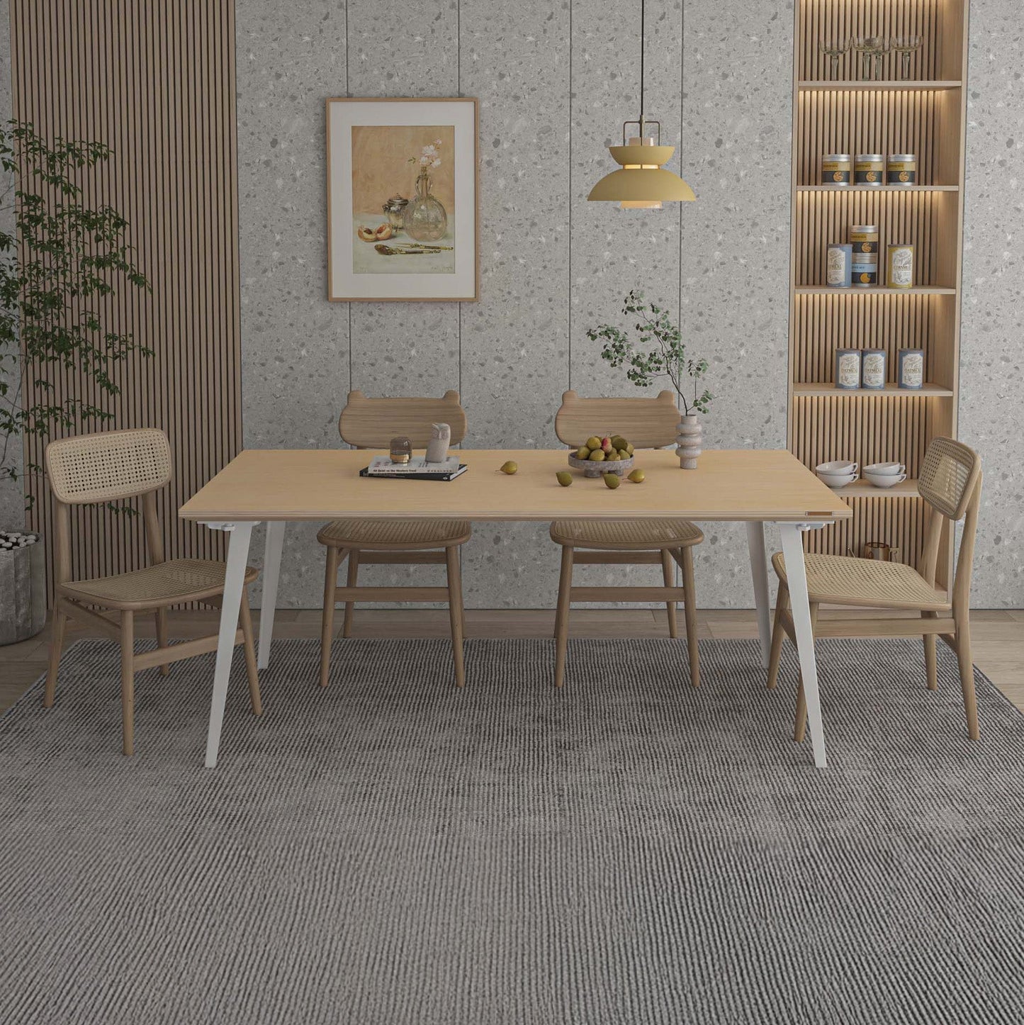 Serenity Dining Table XL (6x3 feet) - White Oak Veneer