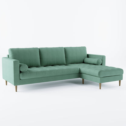 Palo Sofa T | L-Shaped Right Sectional with Chaise (8.25 feet length) | Tufted