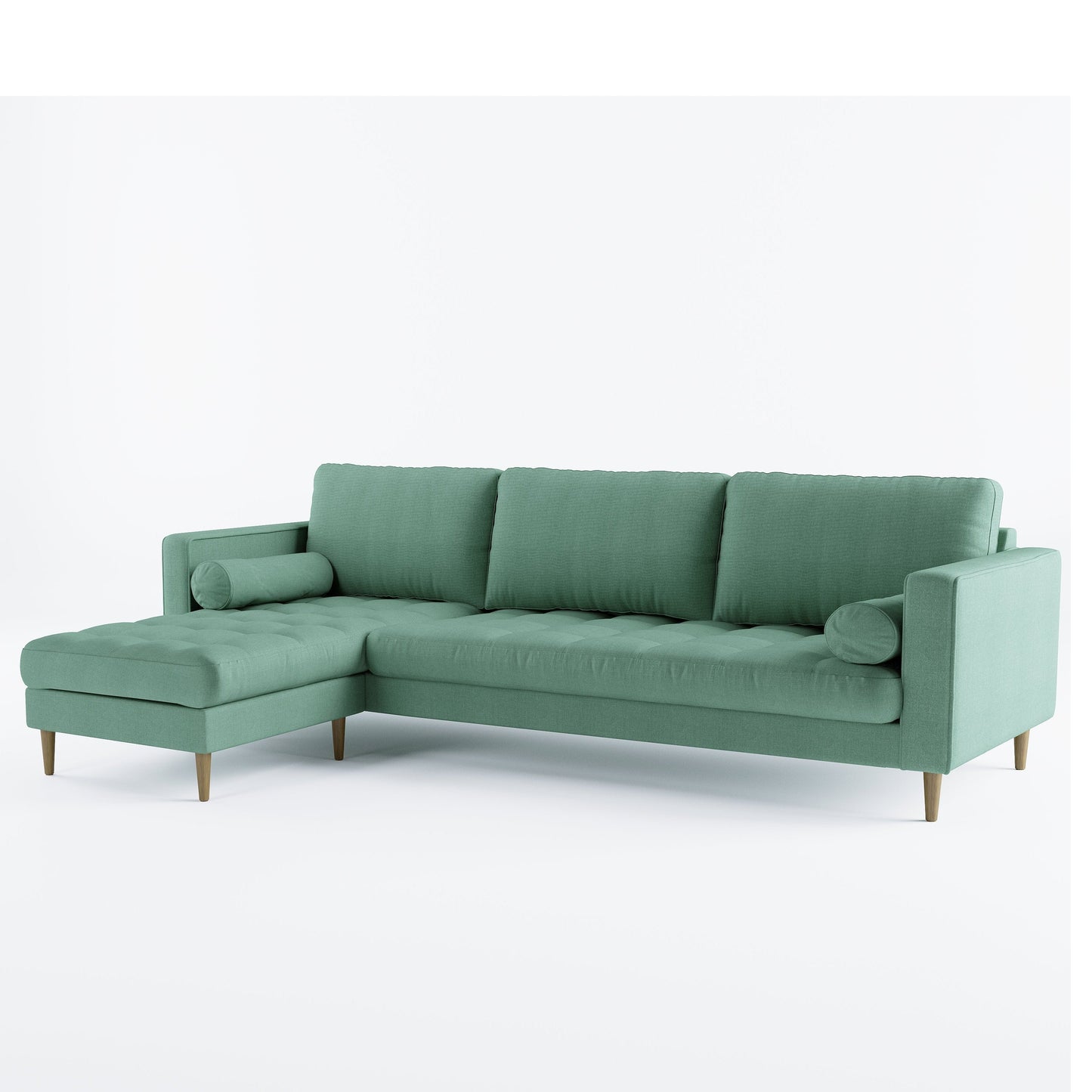 Palo Sofa T | L-Shaped Sectional with Chaise (8.25 feet length) | Tufted