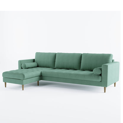 Palo Sofa T | L-Shaped Sectional with Chaise (8.25 feet length) | Tufted