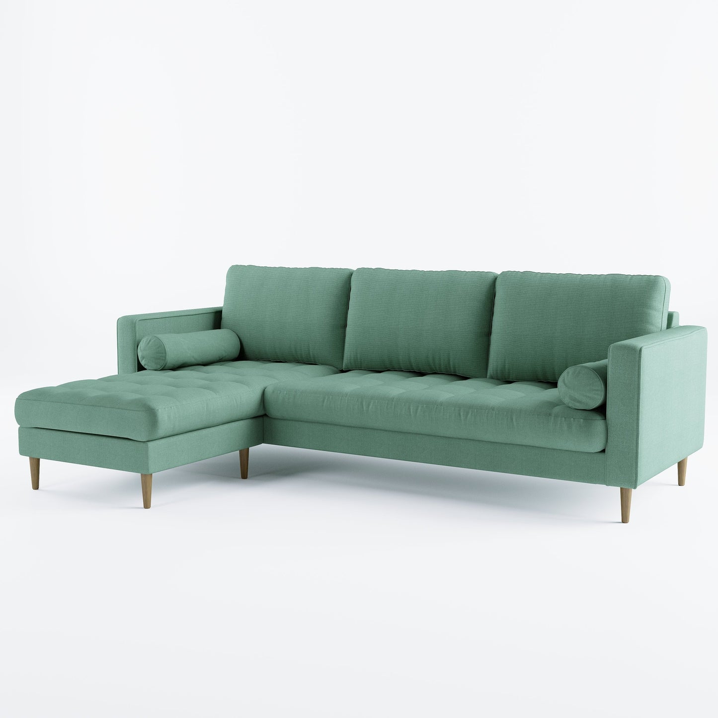 Palo Sofa T | L-Shaped Right Sectional with Chaise (8.25 feet length) | Tufted