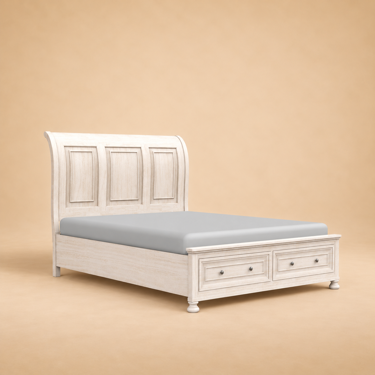Hale Storage Bed - Solid Wood — warm beige studio view 2