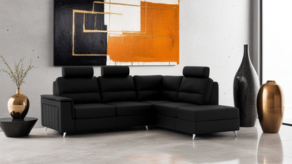 Hudson Corner Leather LHF With Chaise