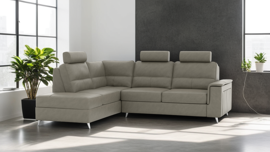 Hudson Corner Artificial Leather RHF With Chaise