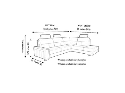 Hudson Corner Fabric LHF With Chaise