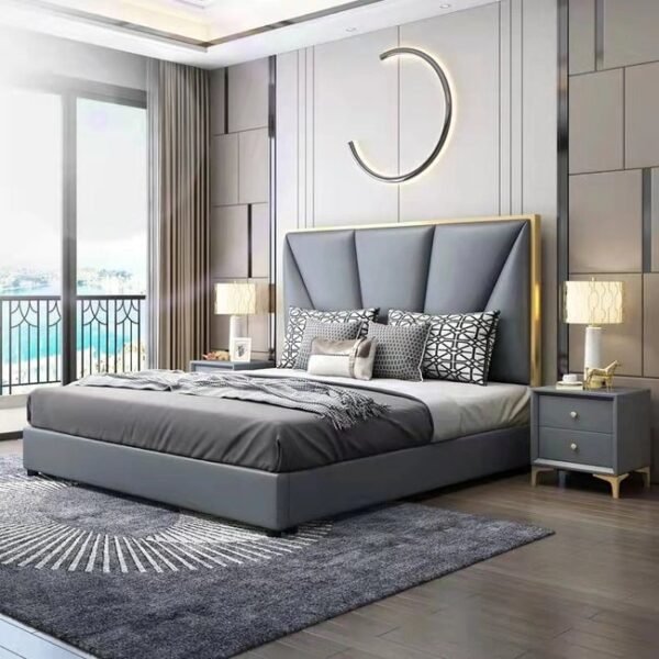 Egypt Luxury Upholstered Bed Without Storage In Leatherette
