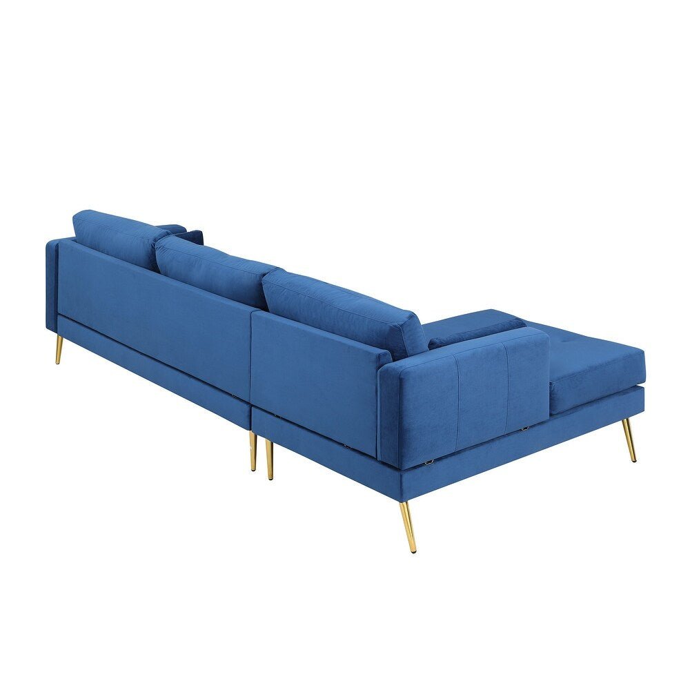 Volly High Back Couch Mid-century Suede SS Legs Chaise Sofa