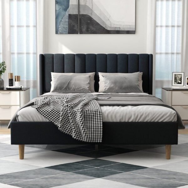 Ayzal Upholstered Bed Without Storage In Suede