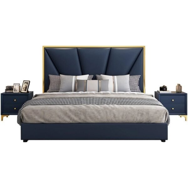 Egypt Luxury Upholstered Bed Without Storage In Leatherette