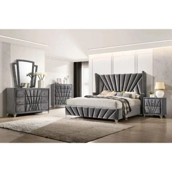 Bartın Upholstered Bed Without Storage In Suede