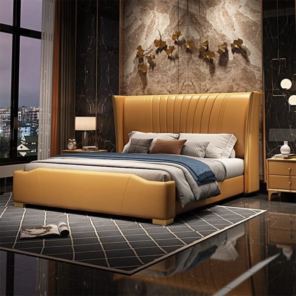 Texas Luxury Upholstered Bed Without Storage In Leatherette