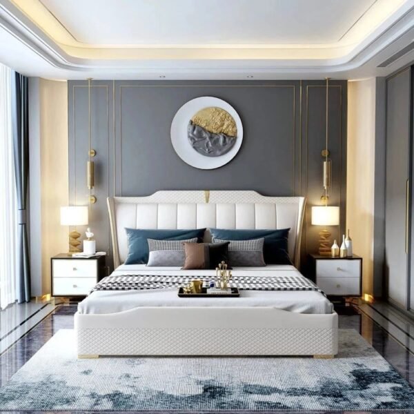 Ultimate Luxury Upholstered Bed Without Storage In Leatherette