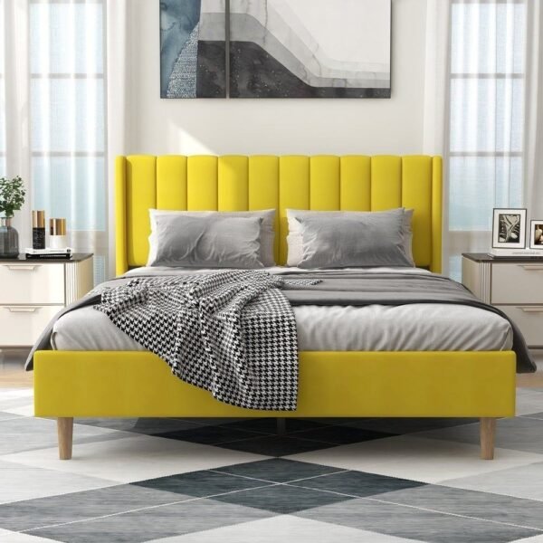 Ayzal Upholstered Bed Without Storage In Suede