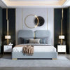 Jazzy Upholstered Luxury Bed Without Storage In Suede
