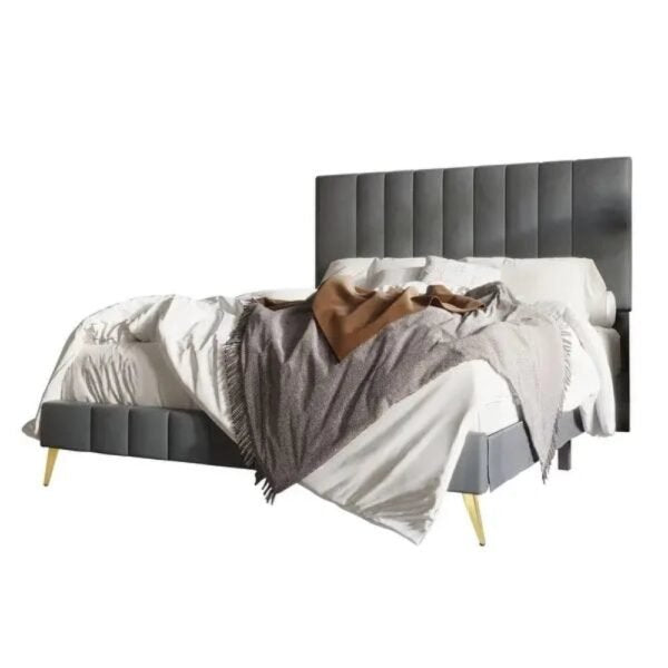 Pluto Upholstered Bed Without Storage In Suede