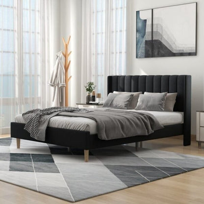 Ayzal Upholstered Bed Without Storage In Suede