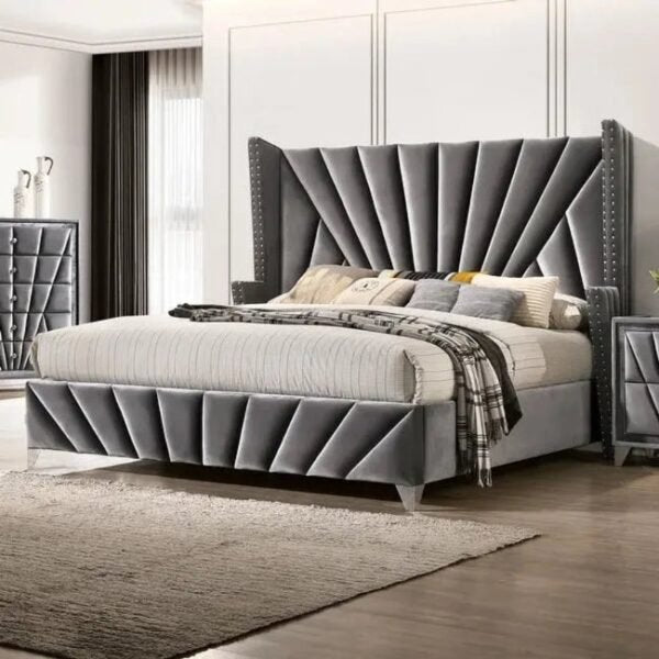 Bartın Upholstered Bed Without Storage In Suede